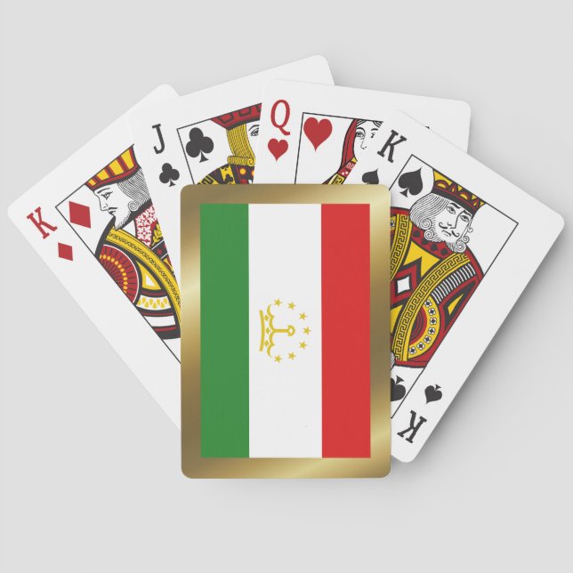 Tadschikistanische Flagge Spielkarten (Rückseite)