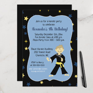 Tae Kwon Do Invitations Anniversaire Ceinture Jaun