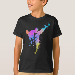 Tae Kwon Do Karate Silhouette für Mädchen T-Shirt