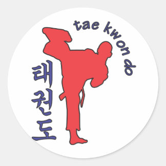 tae kwon do runder aufkleber