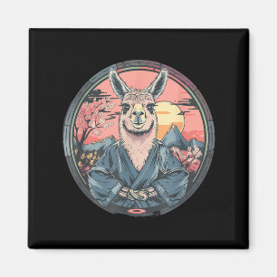 Taekwondo Alpaka Sakura Sonnenuntergang Alpaka Lie Magnet