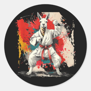 Taekwondo Alpakka Wasserfarbe Taekwondo Judo Alpak Runder Aufkleber