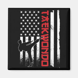 Taekwondo Amerikanische Flagge Taekwondo Kämpfer U Magnet