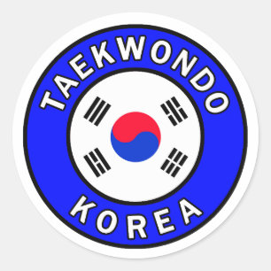 Taekwondo-Aufkleber Runder Aufkleber