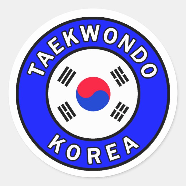 Taekwondo-Aufkleber Runder Aufkleber (Vorderseite)