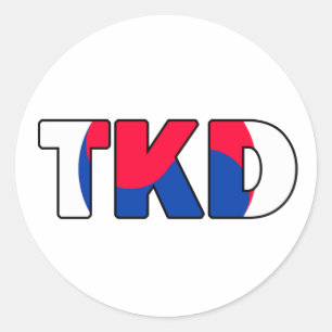 Taekwondo-Aufkleber Runder Aufkleber