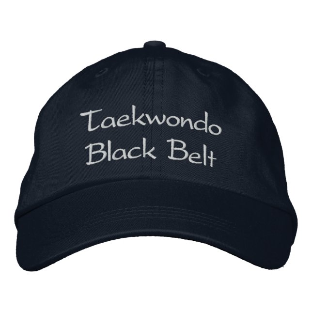 Taekwondo Black Belt - Baseballkap der Marine Bestickte Kappe (Vorderseite)