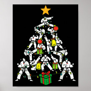 Taekwondo-Christbaum Weihnachten Martial Arts Kara Poster