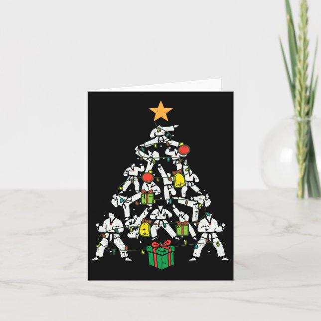 Taekwondo Christmas Tree Xmas Martial Arts Karate Karte (Vorderseite)