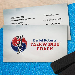 Taekwondo Coach - Taegeuk und Hangul Symbol Visitenkarte