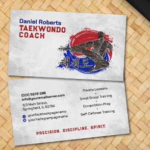 Taekwondo Coach - Taegeuk und Hangul Symbol Visitenkarte