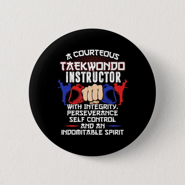 Taekwondo-Dossier 5 Tenets Oath Belt Level Button (Vorderseite)