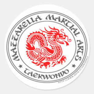 {Taekwondo-Drache} runder Aufkleber