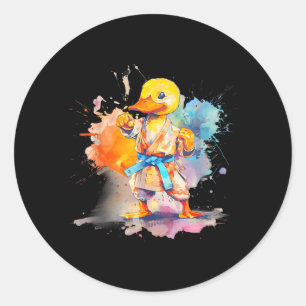 Taekwondo-Ente Judo-Ente Mma-Wasserfarbe-Märtyrer Runder Aufkleber