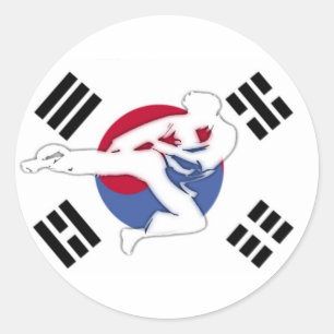 Taekwondo-Flyer-Aufkleber Runder Aufkleber