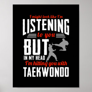 Taekwondo für Kinder Männer Frauen Mädchen sich se Poster