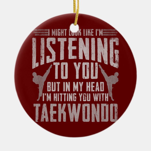 Taekwondo Geschenke für Jungen Mädchen Erwachsene  Keramik Ornament (Vorne)