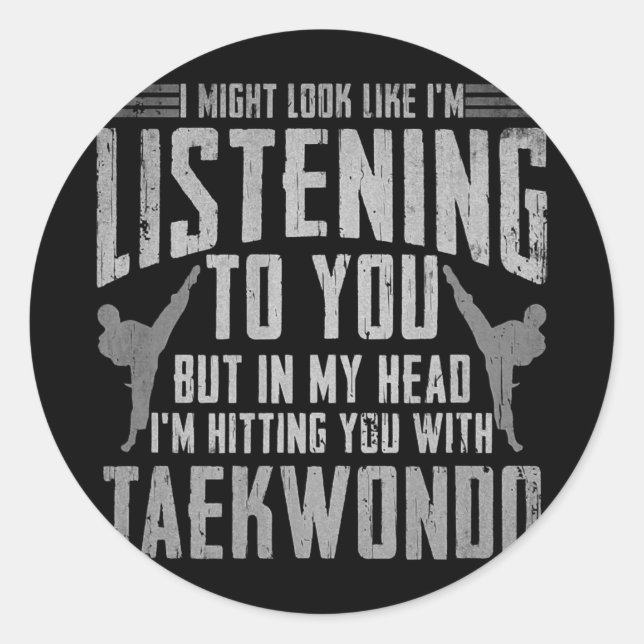 Taekwondo Gifts For Boys Girls Adults TKD  Runder Aufkleber (Vorderseite)