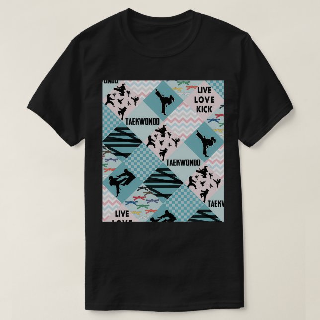 TAEKWONDO GIRL PATTERN CROSS Perfektes Geschenk ta T-Shirt (Design vorne)