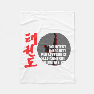 Taekwondo-Grundsätze Martial Arts Tae Kwon Do T-Sh Fleecedecke
