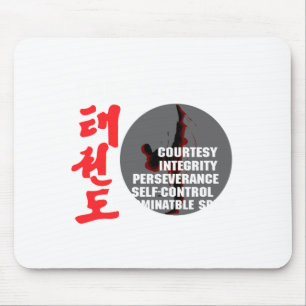 Taekwondo-Grundsätze Martial Arts Tae Kwon Do T-Sh Mousepad