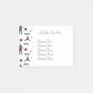Taekwondo-Kämpfer Kampfsport 태권도 Südkorea Flagge Post-it Klebezettel