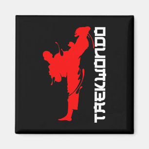 Taekwondo-Kämpfer Martial Arts Kostenlose Kopftrit Magnet