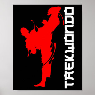 Taekwondo-Kämpfer Martial Arts Kostenlose Kopftrit Poster