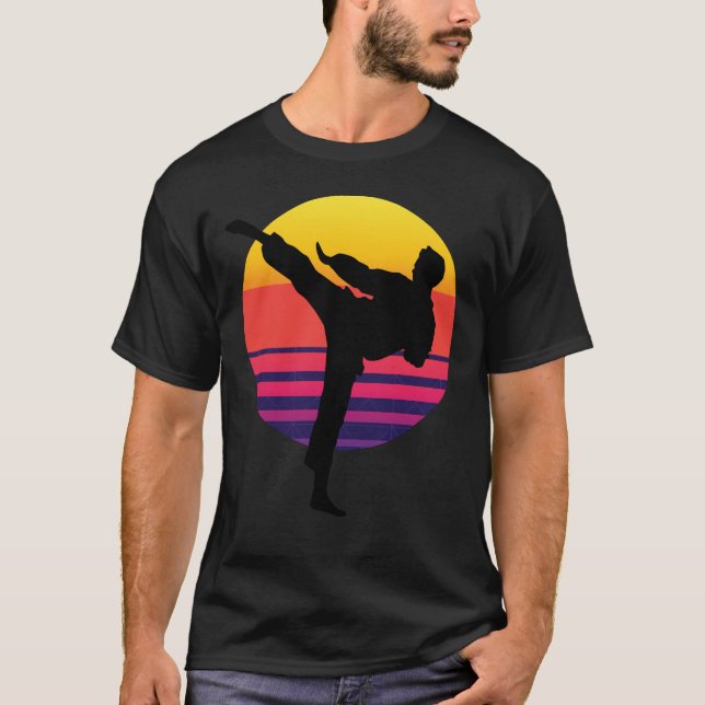Taekwondo-Kämpfer-Sonnenuntergang T-Shirt (Vorderseite)