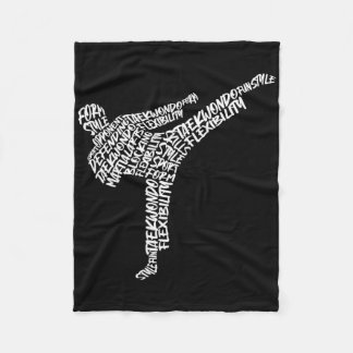 Taekwondo Kampfkunst Typografie Kinder Männer Jung Fleecedecke