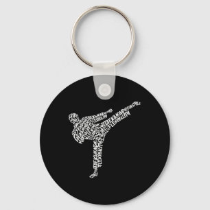 Taekwondo Kampfkunst Typografie Kinder Männer Jung Schlüsselanhänger