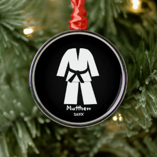 Taekwondo Karate Black Belt Personalisiert Ornament Aus Metall