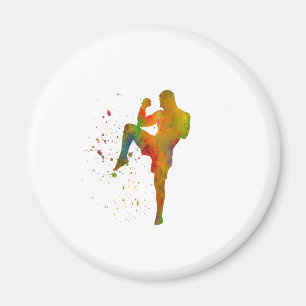 Taekwondo-karate en acuarela magnet