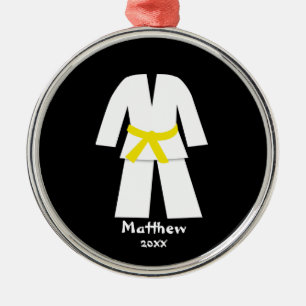 Taekwondo-Karate-Gelb-Gurt personalisiert Ornament Aus Metall
