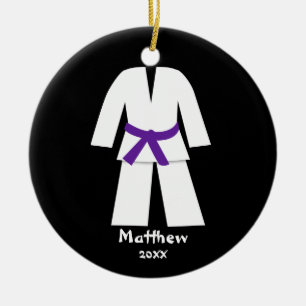 Taekwondo Karate Lila Belt Personalisiert Keramikornament