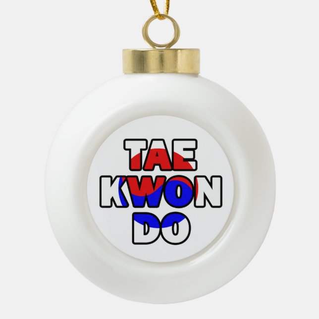 Taekwondo Keramik Kugel-Ornament (Vorderseite)