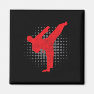 Taekwondo Kick Karate Boys Girls Martial Arts Vint Magnet