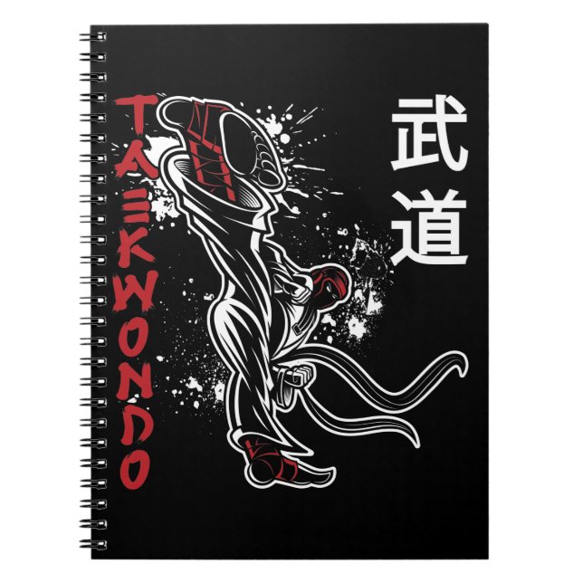 Taekwondo Kick Martial Arts Notizblock (Vorderseite)