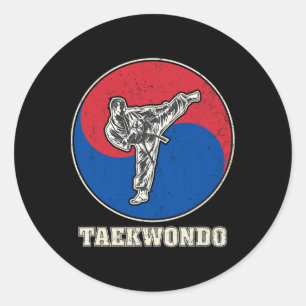 Taekwondo Kickboxen Karate Kampfsporttraining A Runder Aufkleber