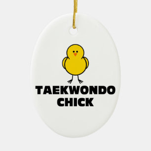 Taekwondo-Küken Keramikornament