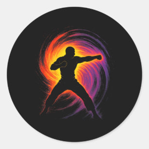 Taekwondo-Kunst - Koreanischer Kampfsportkick Runder Aufkleber