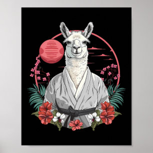 Taekwondo Lama Kickboxen Taekwondo Florales Lama  Poster