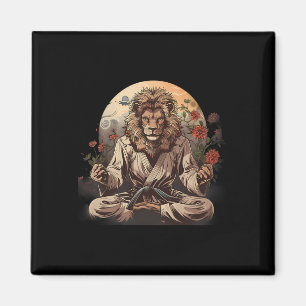 Taekwondo Löwe Floral MMA Kickboxen Jiu-Jitsu Lio Magnet