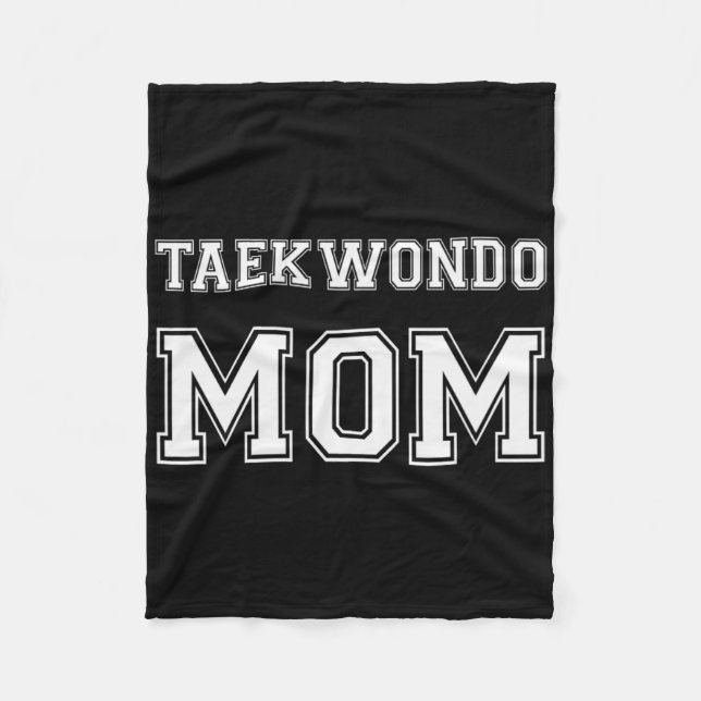 Taekwondo Mama Funny Karate Fleecedecke (Vorderseite)