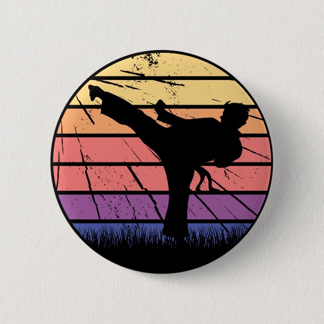Taekwondo Martial Art Master Black Belt Design Button (Vorderseite)