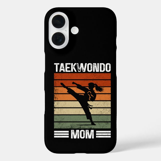 Taekwondo-Mutter Retro-Kampfsport-Mutter-Geschenk iPhone 16 Hülle (Rückseite)