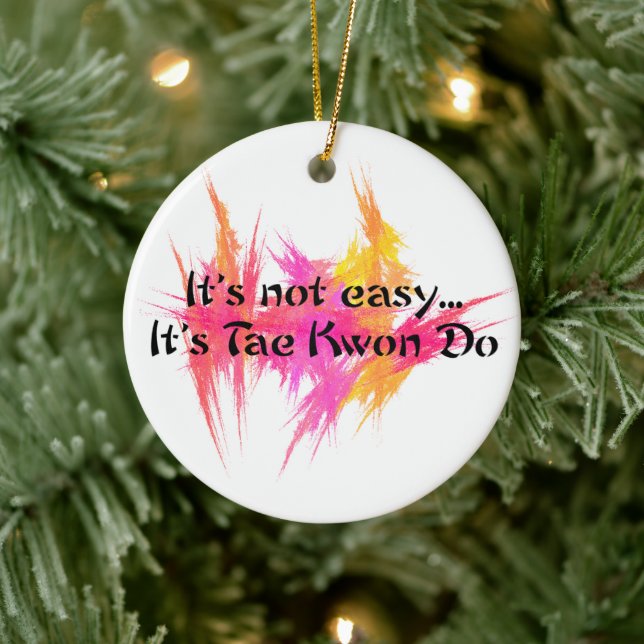 Taekwondo Pink und Orange für Kampfkunst Keramikornament (Baum)