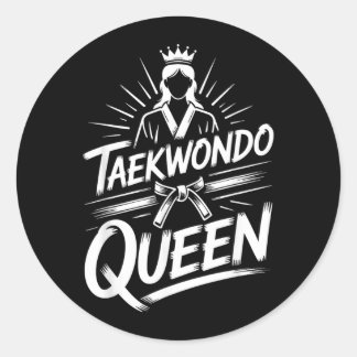 Taekwondo-Queen-T-Shirt2 Runder Aufkleber