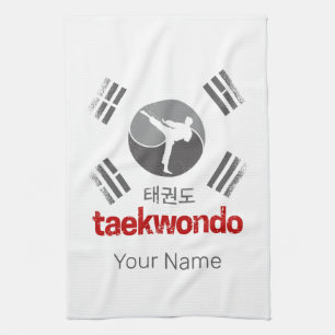 Taekwondo Retro Korea Flag Martial Arts Vintag Geschirrtuch