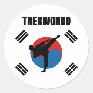 Taekwondo Runder Aufkleber